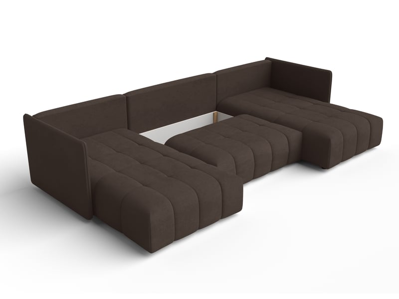 Canapé panoramique convertible veliro canapé en u marron 353 VeliroU - Conforama E