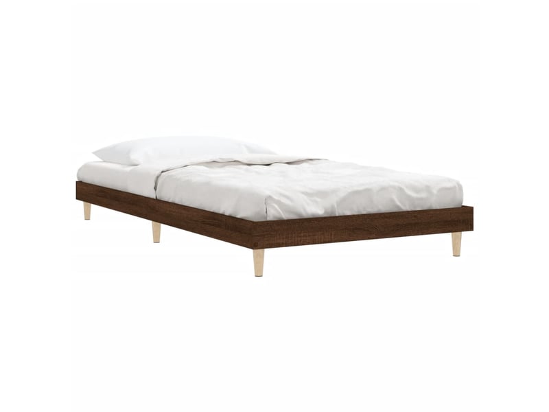  Lit simple- lit adulte -  cadre de lit sans matelas chêne marron 100x200 cm  - Conforama D