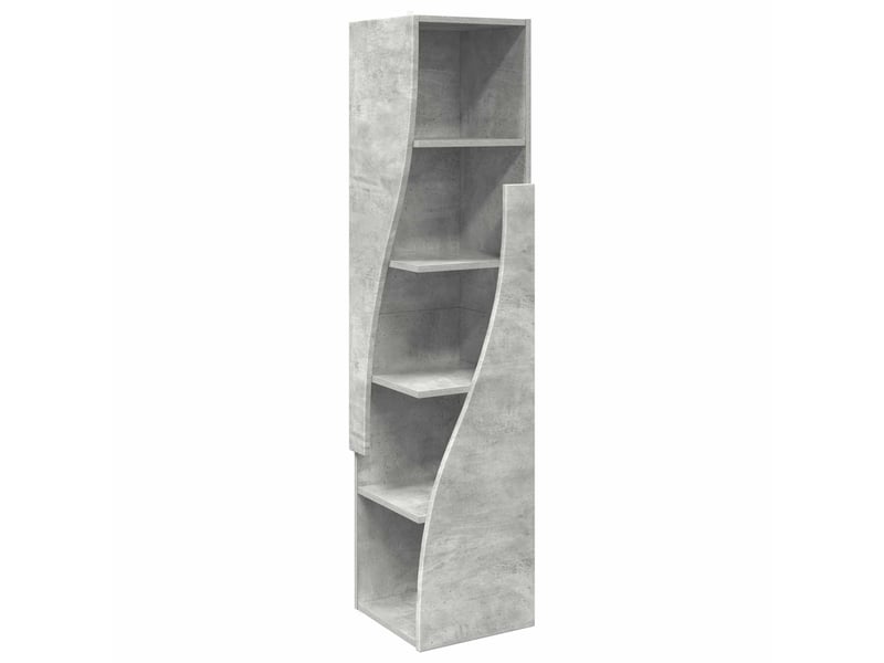  Meuble d'angle, meuble de rangement salon 32x32x140cm bois d'ingénierie gris béton  - Conforama A