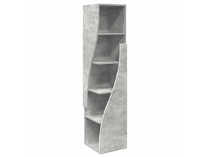 Meuble d'angle, meuble de rangement salon 32x32x140cm bois d'ingénierie gris béton