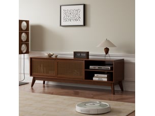 Meuble tv coloris bois foncé 150 cm <strong>HAUSS SPOLE</strong>  <strong></strong>