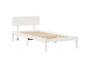 Lit simple 90x200 cm coloris blanc