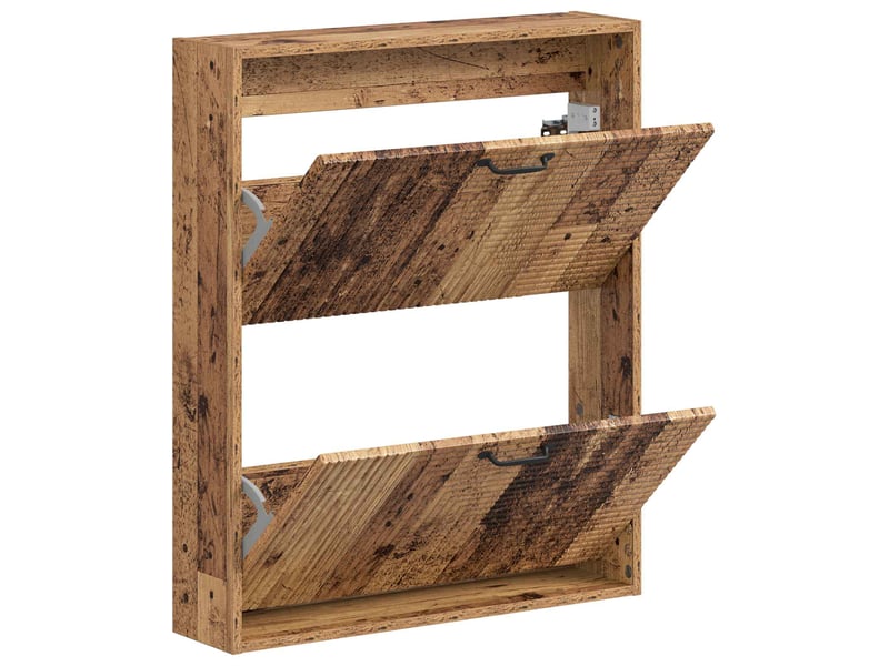  Meuble à chaussures mural, armoire à chaussures haarlem 71x17x86 cm bois ancien  - Conforama C