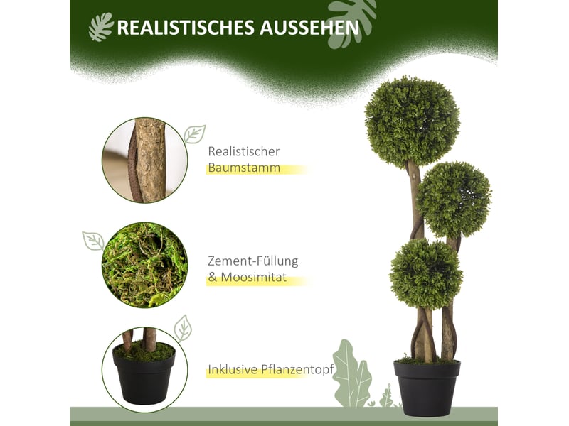  Plante artificielle 90 cm aspect naturel plastique vert clair  - Conforama E