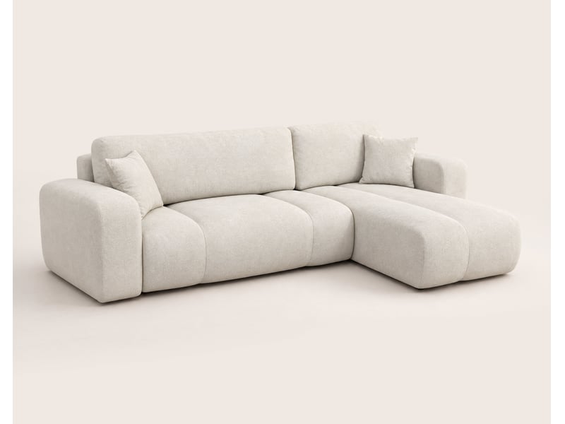  Manon - canapé d'angle réversible 4 places convertible avec coffre en tissu - best mobilier - beige MANON - Conforama E