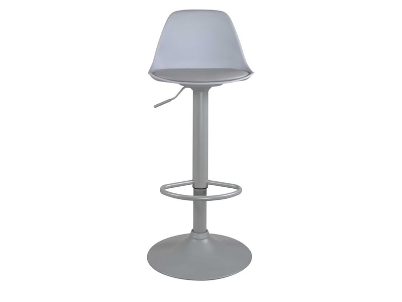  Lot de 2 tabourets de bar réglables pivotants, assise simili cuir avec coussin et dossier SIG gris intégral  - Conforama E