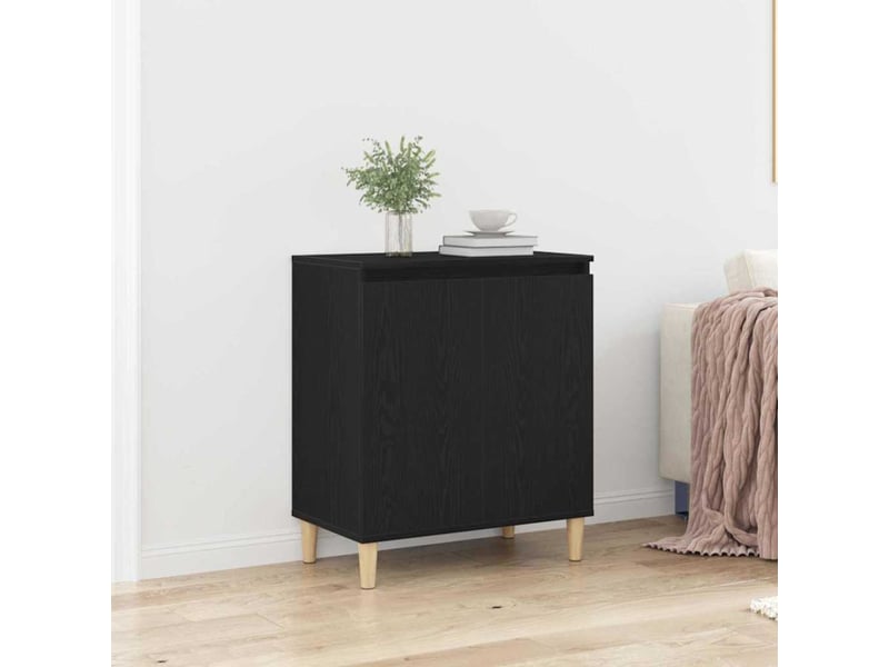 Buffet - bahut - meuble de rangement chêne noir 60 x 35 x 70 cm bois d'ingénierie - Conforama B