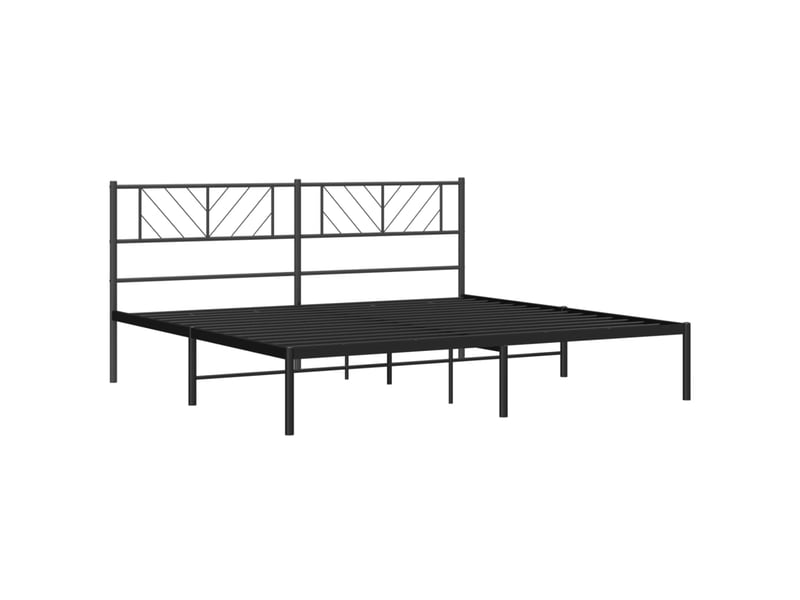  Lit double- lit adulte -  cadre de lit métal sans matelas avec tête de lit noir 200x200cm  - Conforama C