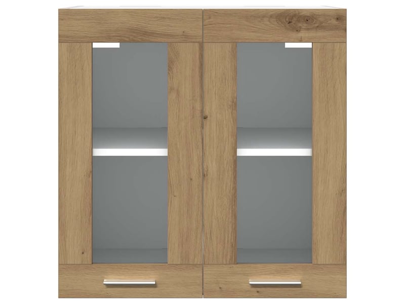  Armoire murale de cuisine avec porte vitrée chêne artisanal 60x31x60cm  - Conforama D