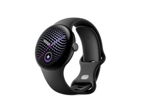 Montre connectee pixel watch 5 41 mm noire matte bluetooth avec bracelet sport caoutchouc