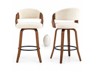tabouret de bar <strong>OKWISH</strong> - blanc hauteur d'assise 66 cm vendu Par paire