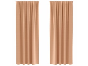 Lot de 2 rideaux occultants, rideaux black-out avec anneaux marron clair 225 x 140 cm cf44687