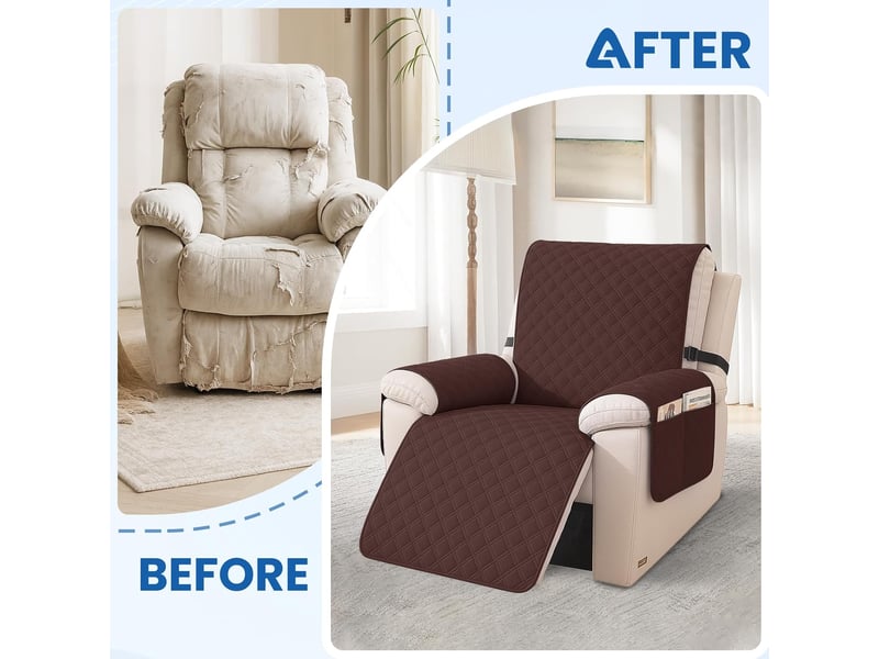 Housse imperméable pour fauteuil inclinable – protection de canapé résistante aux taches – lavable – pour fauteuil de massage une place – marron - Conforama C