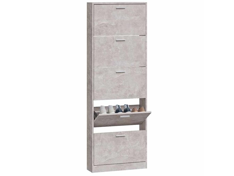  Meuble à chaussure, armoire à chaussures gris béton 59x17x169 cm bois d'ingénierie  - Conforama D