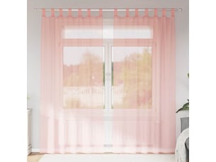 Lot de 2 rideaux en voile, voilages avec boucles rose 140x245 cm cf44315