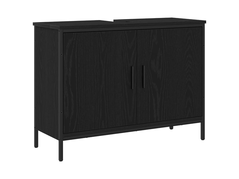 Ensemble de mobilier de salle de bain 3 pc noir 80 x 30 x 60 cm cf64420 - Conforama E