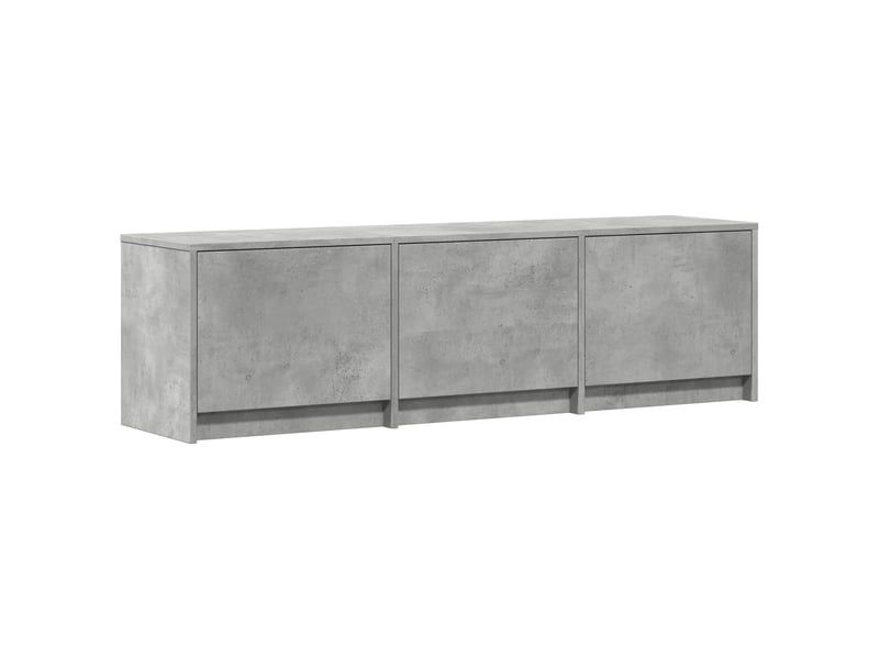  Meuble tv - banc tv - meuble de rangement avec led 140x34x40 cm gris béton bois d’ingénierie  - Conforama E