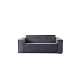 Canapé droit compressé fixe HAVRYA 2 places Velours côtelé Gris