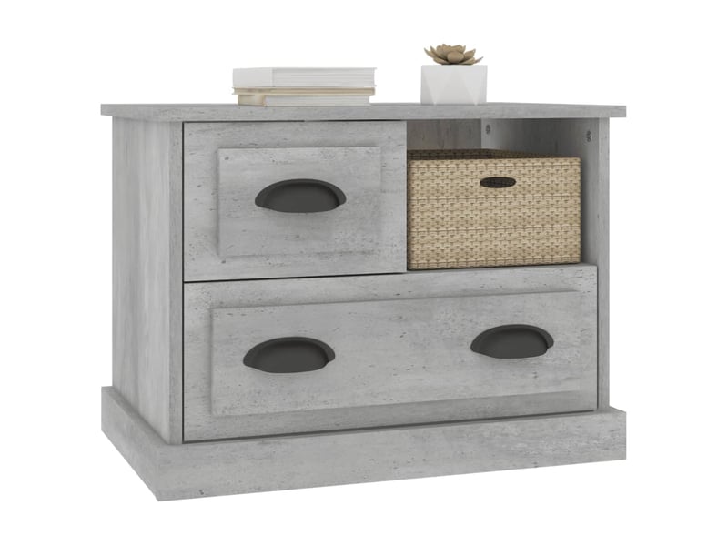  Table de chevet, table de nuit gris béton 60x39x45 cm  - Conforama D