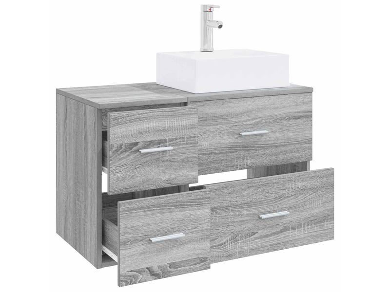 Ensemble de mobilier de salle de bain 2 pc sonoma gris cf64185 - Conforama C