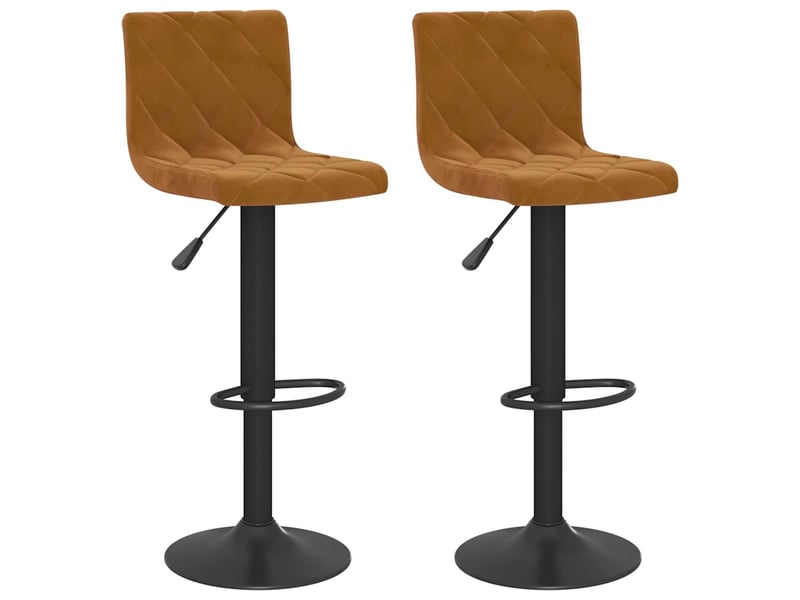  Lot de 2 tabouret de bar, chaise de bar marron velours shl91945  - Conforama A