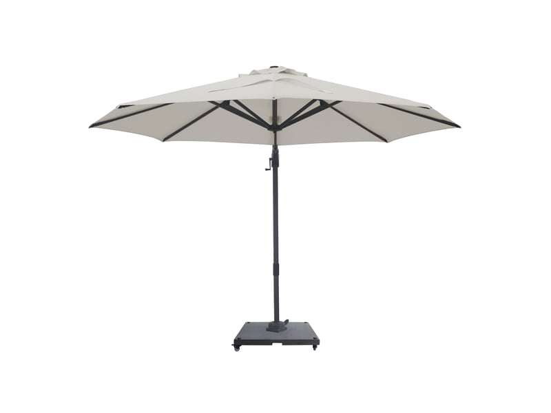  Axi solis parasol déporté rond avec pied de parasol, ø 300 cm, anthracitebeige | pour le jardin terrasse avec armature thermolaquée | housse de protection inclus  - Conforama E
