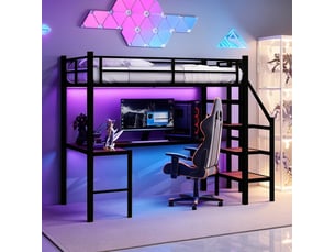 Lit mezzanine 90x190 cm MEUBLIV coloris noir