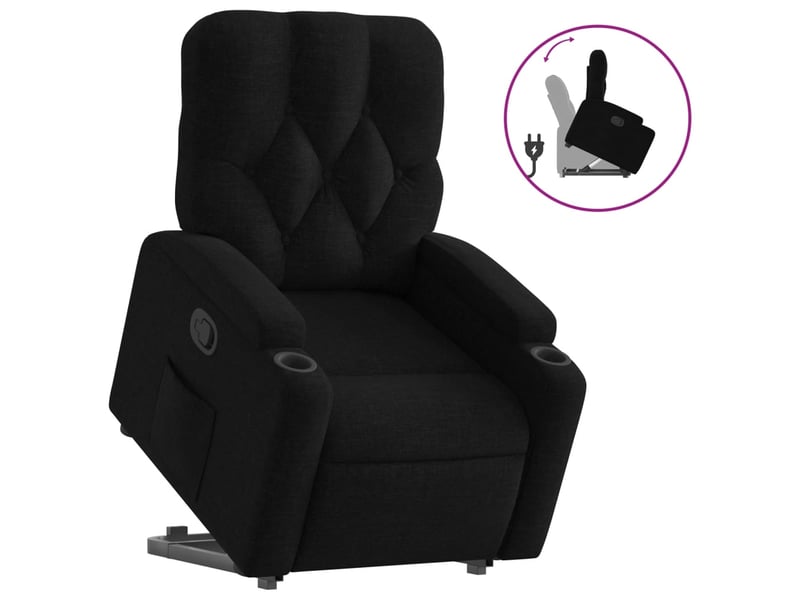  Fauteuil inclinable, fauteuil relax noir tissu shl49888  - Conforama A