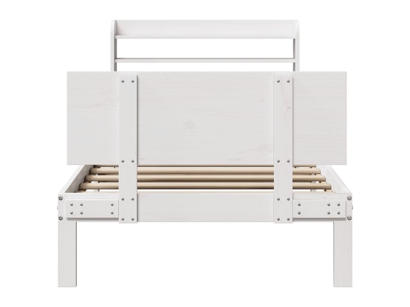  Lit simple- lit adulte -  cadre de lit avec tête de lit sans matelas blanc 100x200 cm  - Conforama C
