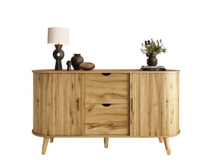 Buffet 2 porte(s)  2 tiroir(s) MEUBLIV  - 140 cm coloris naturel 