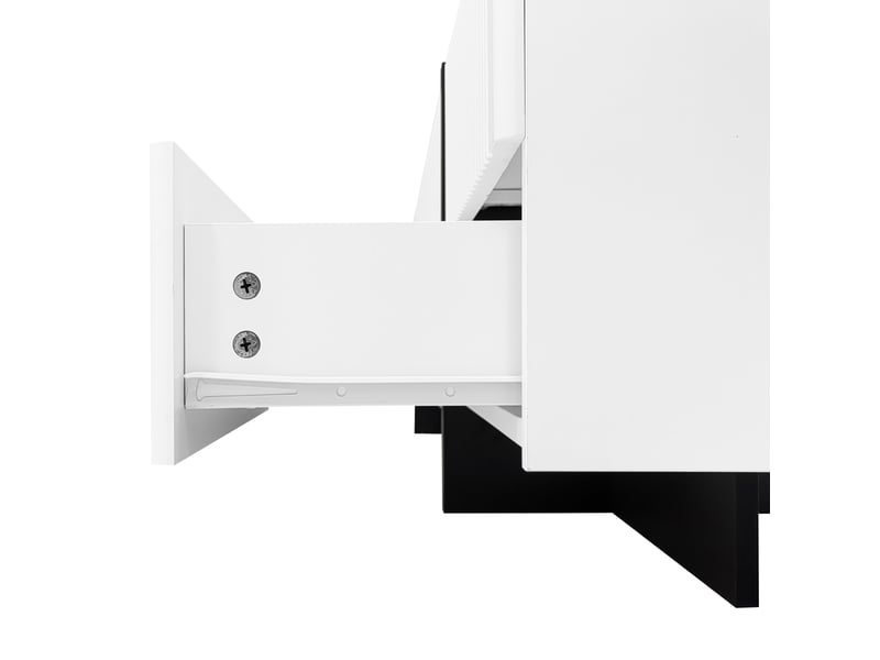  Meuble tv 190 cm en mdf et panneaux de particules, 3 portes à fermeture amortie, 2 tiroirs, rangement pour le salon  - Conforama E