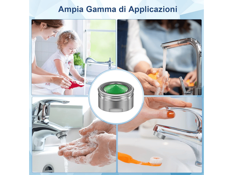  Aérateur de robinet m24, lot de 6 aérateurs de robinet de cuisine en acier inoxydable avec filtre, aérateur de robinet avec filtration par osmose  - Conforama E