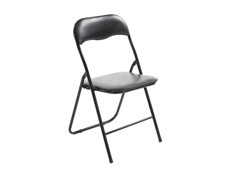  Chaise de cuisine pliable noir pied en métal noir med10005  - Conforama A