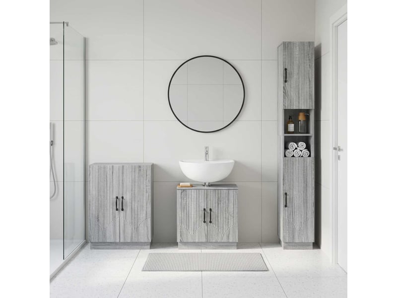  Ensemble de meuble de salle de bain 3 pièces hoorn sonoma gris cf63488  - Conforama B