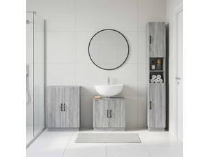 Ensemble de meuble de salle de bain 3 pièces hoorn sonoma gris cf63488
