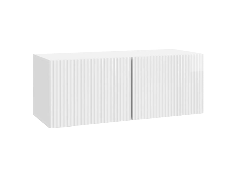  Meuble tv - banc tv - meuble de rangement mural 78,5 x 31 x 30 cm blanc brillant  - Conforama A