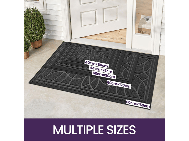  Paillasson extérieur gris foncé 60x90 cm, antidérapant et absorbant, lavable, idéal pour couloir, terrasse, jardin  - Conforama E