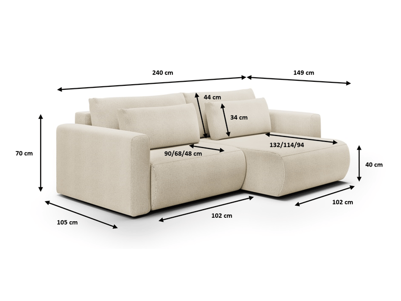  Canapé d'angle convertible 5 places welly jaune  - Conforama E