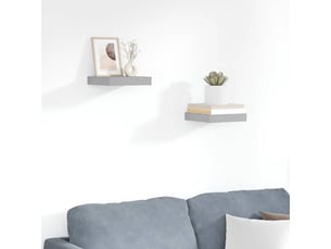 Lo de 2 étagère murale flottante, étagères de rangement gris 23x23,5x3,8 cm mdf