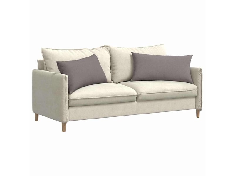 Lot de 2 coussins de canapé, coussins décoratifs tissu taupe 80 x 40 cm cf58968 - Conforama C