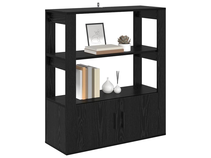  Buffet - bahut - meuble de rangement chêne noir 30 x 80 x 90 cm bois d'ingénierie  - Conforama C