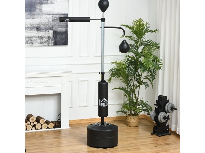 Centre d'entraînement de boxe 88x50 cm réglable en hauteur métal noir - Conforama B