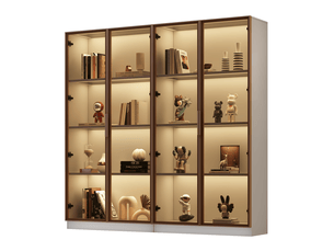 Vitrine coloris blanc 3 étagère(s) OKWISH  - 80 cmx160 cm