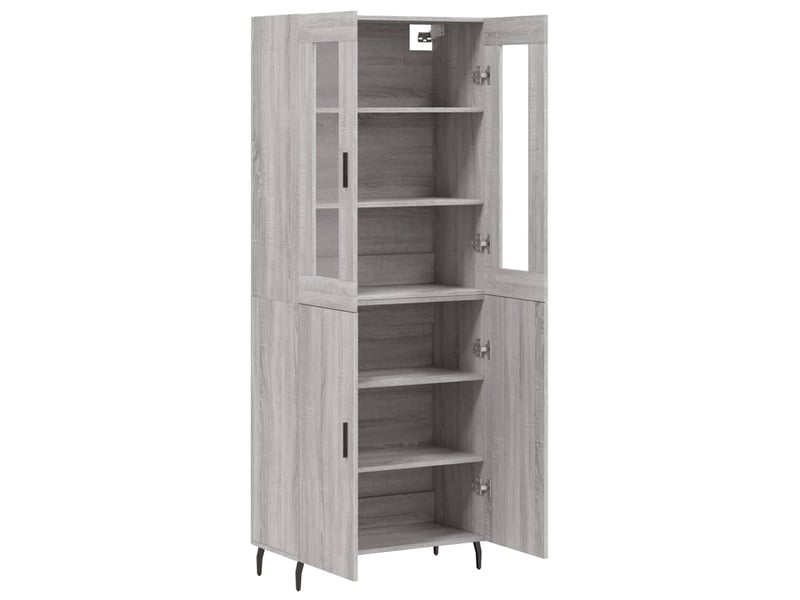  Buffet haut - bahut - meuble de rangement sonoma gris 69,5x34x180 cm bois d'ingénierie  - Conforama D