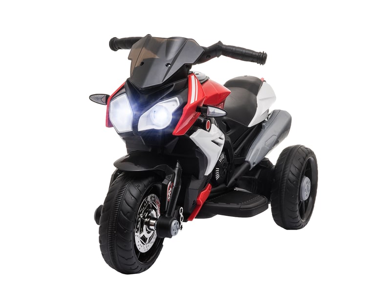  Moto électrique pour enfants, lumières et sons, 3 kmh, rechargeable, plastique et métal, noirrouge  - Conforama B
