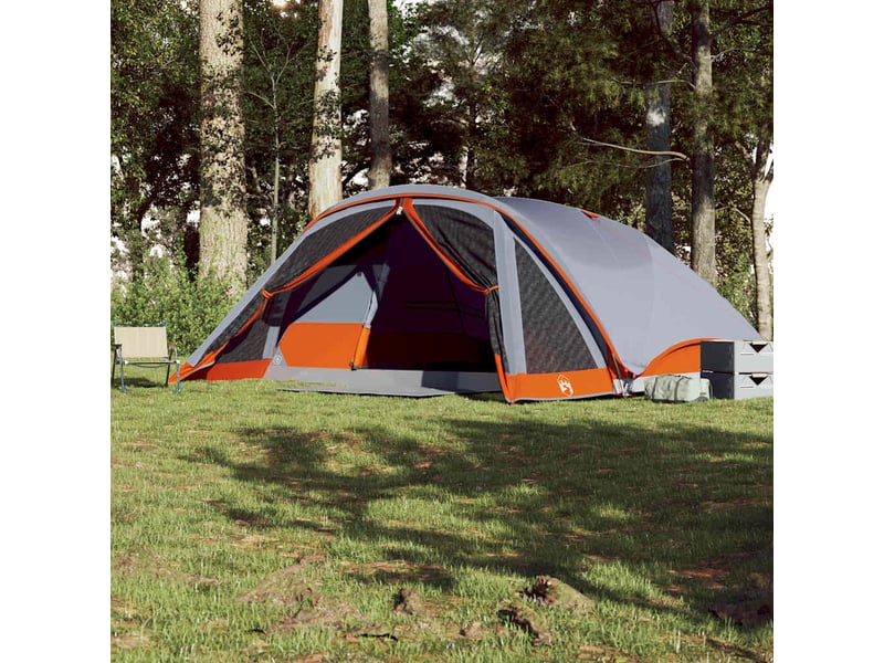  Tente de camping, tente de cabine familiale 6 personnes gris imperméable  - Conforama D