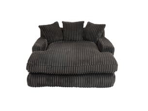 Canapé-lit une place modenvie en velours côtelé noir 125 x 155 x 63 cm avec 3 coussins