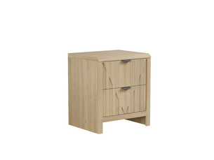 Table de chevet 48x40x55,5 cm effet chêne naturel avec 2 tiroirs