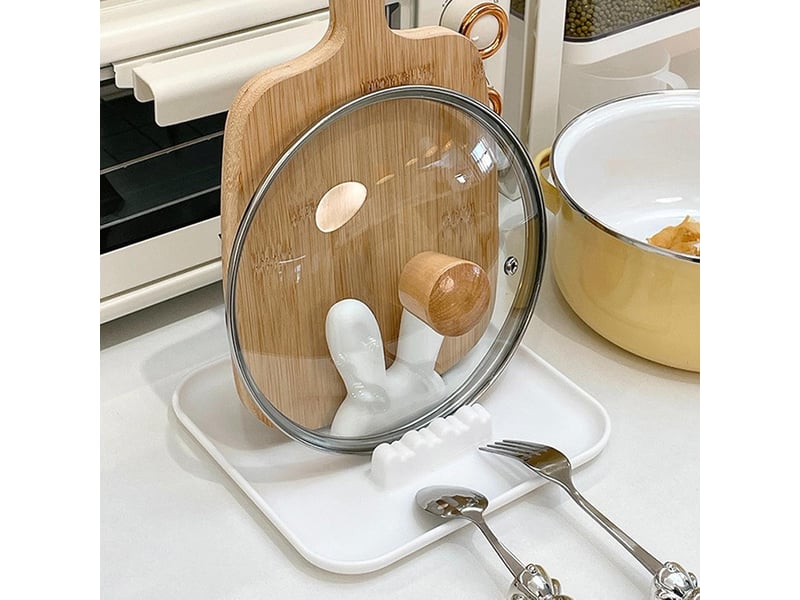 Repose-cuillère avec support de couvercle de casserole, repose-cuillère pour ustensiles de cuisine repose-ustensiles de cuisine - Conforama C