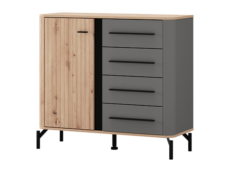  Buffet carmel, armoire 2 étagères, 103x40x94h cm marron chêne nœuds Carmel - Conforama A